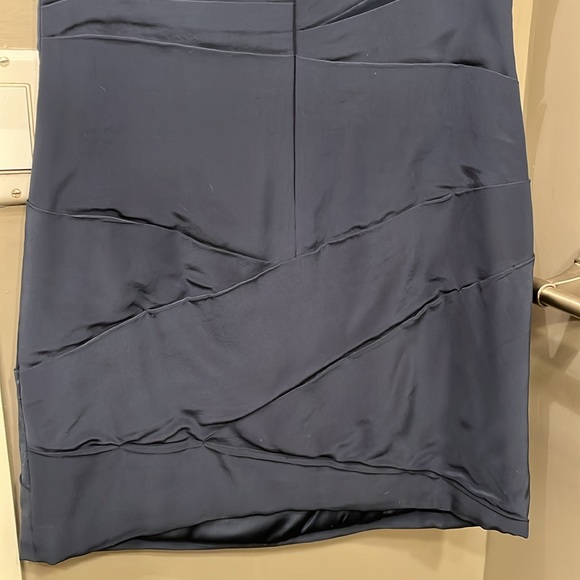 Alice + Olivia Ruched Silk Strapless Mini Dress - Navy Size Small - Picture 6 of 9